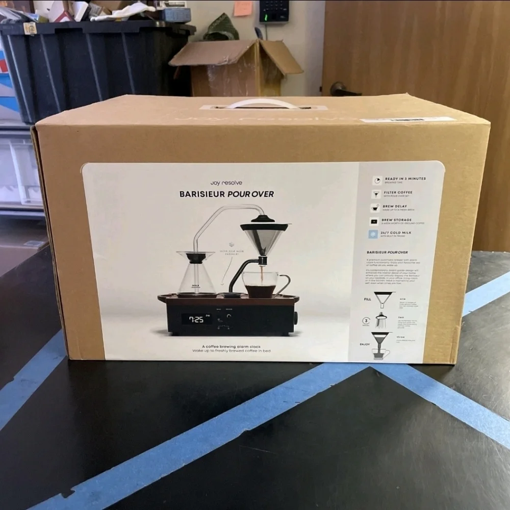 Barisieur Coffee Alarm Clock Coffee Maker in Black Walnut - Picture 2 of 8